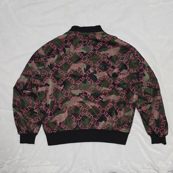 Valentino Army Camo Bomber Jacket with Pink Logo Letters | 46 & 54 | MSRP $2450 - Picture 11 of 16